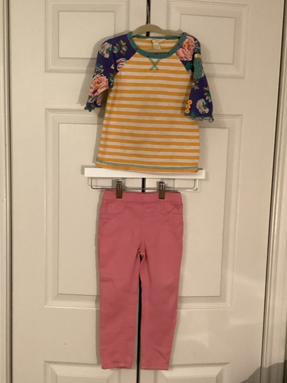 Matilda Jane Top With Pink Pekkle Pull On Pants Size 4